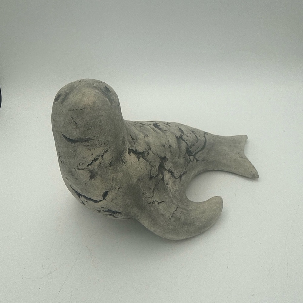 Clay Seal  Made with Mt St Helens Ash Artist Stan Langtwait 7” Figurine